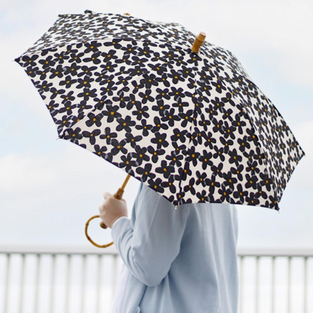 日傘 SUR MER 麻無地 ベルクロテープ 長傘 晴雨兼用 日本製 （ sur mer