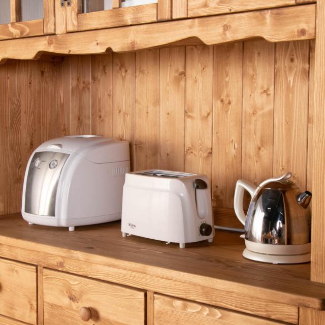 カントリー調パイン無垢材食器棚 幅120cm カップボード（1105） 日本産】【大川家具】北欧パイン無垢材で上質のフレンチ