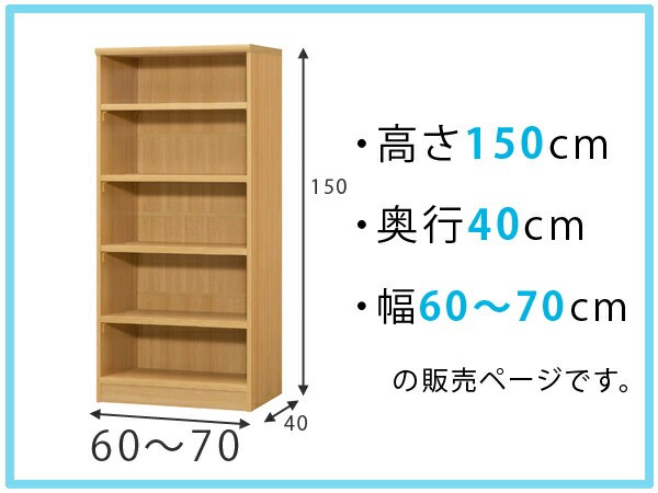 一部予約販売 標準棚板タイプ オーダーラック 壁面収納 オーダー本棚 幅60 70cm オーダ 書庫 ラック オーダー 本棚 書棚 収納棚 高さ150cm 奥行40cm 壁面収納 Sutevalle Org