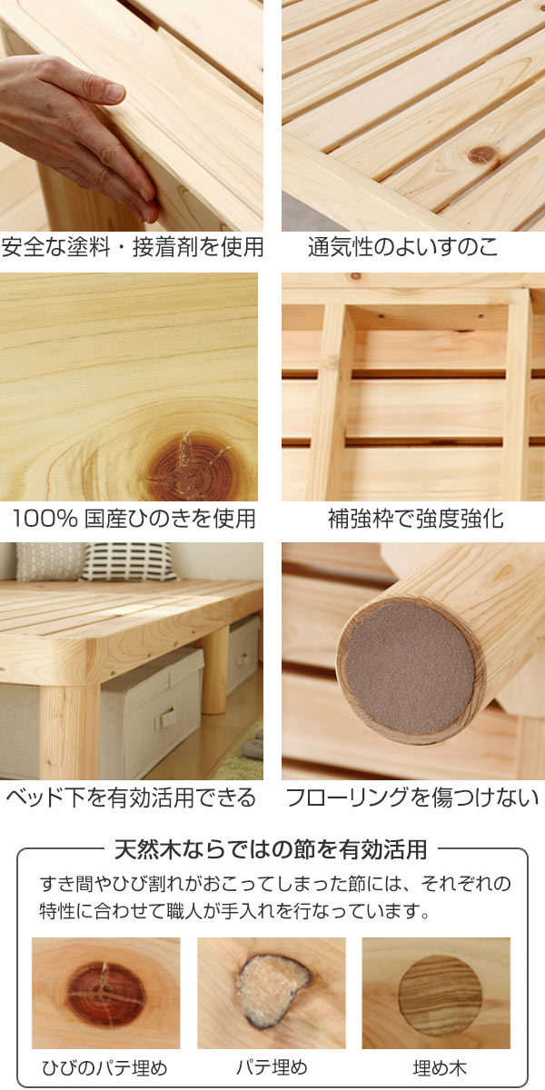 在庫格安 ベッド 送料無料 国産 すのこ シングルベッド 木製ベッド ベッドフレーの通販はau PAY マーケット - お弁当グッズのカラフルBOX| ひのき すのこベッド シングル Homecoming 丸型脚 天然木 木製 ( お得HOT