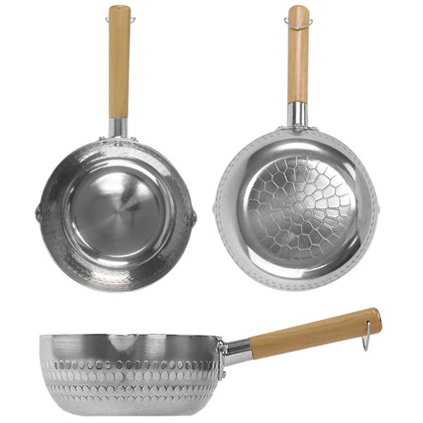 有次　アルミ片手鍋　木葢　18cm 雪平鍋 18cm ガス火専用 アルミ 木柄 （ ガス火対応 片手鍋 片手