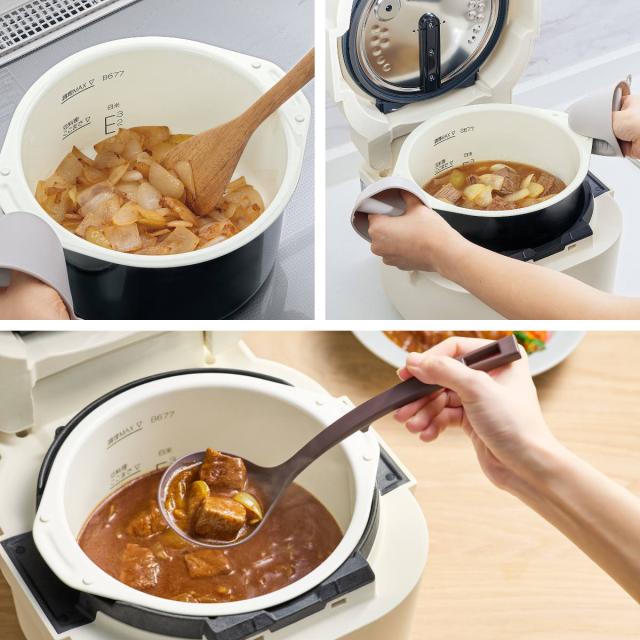 象印 自動調理鍋 ホーロー電気調理鍋 （ ZOJIRUSHI 象印マホービン 電気鍋 自動調理器 お手入れカンタン 電気なべ 2.3L 電気 鍋 炊飯器 煮込み カレー パック調理 ホワイト シンプル 調理家電 キッチン家電 多機能 ）