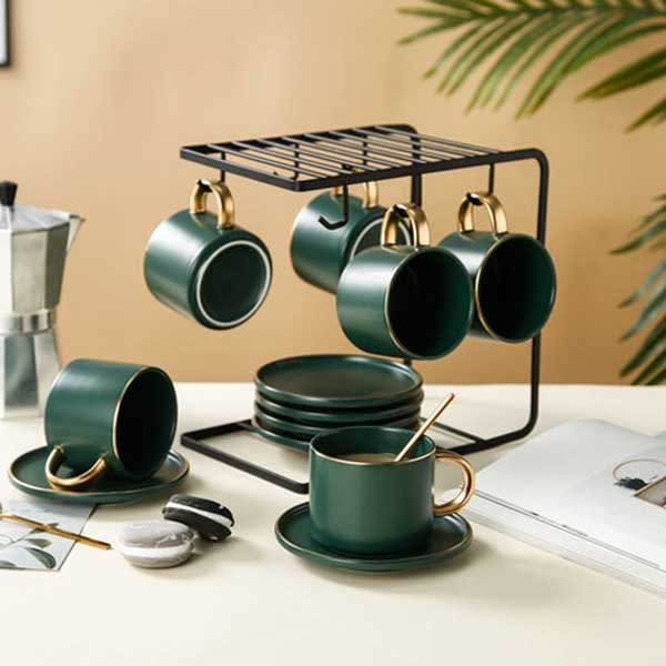 壁飾り 無垢材カップホルダー、壁掛け収納キャビネットラック、ティー