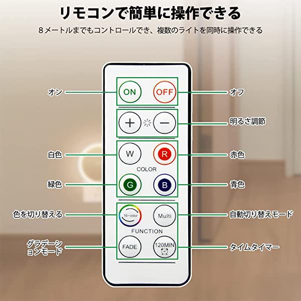 LEDクローゼットライト 電池式 リモコン付き 6個セット 室内 led LEDクローゼットライト 電池式 リモコン付き 6個セット 室内 led