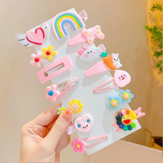 めろんぱんな☆　ベビーヘアクリップ　キッズヘアクリップ　ヘアゴム クリップ ヘアゴム 子供 10点 sweet アクセサリーbox ベビー 髪