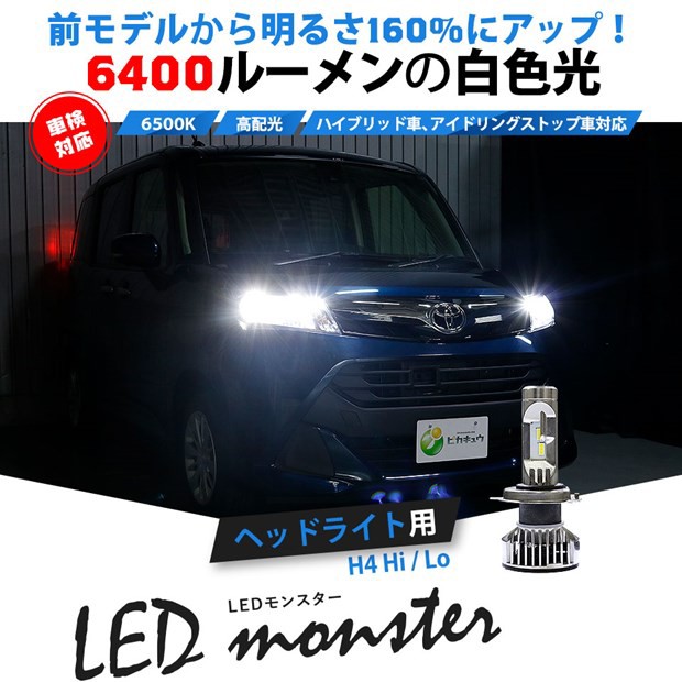 新品 Led Monster L6400 ホワイト H4 Ledヘッドランプキット 6500k 明るさ6400lm バルブ規格 H4 Hi Loの通販はau Pay マーケット ピカキュウモバイル カーled専門店 商品ロットナンバー 内祝い Lifeactive Rs