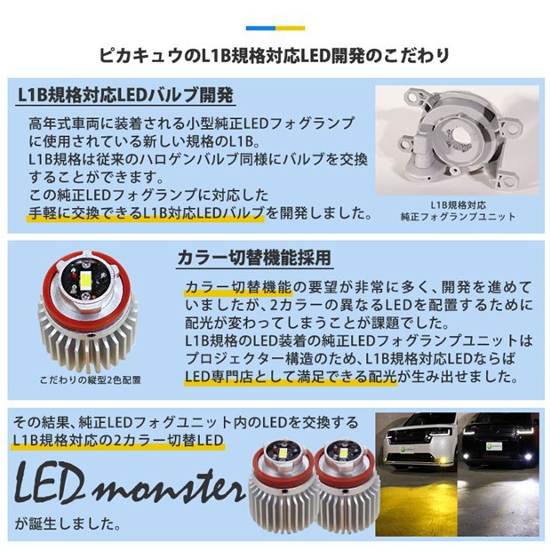 L1B LED monster 2Colors L2800 フォグランプキット バルブ フォグ