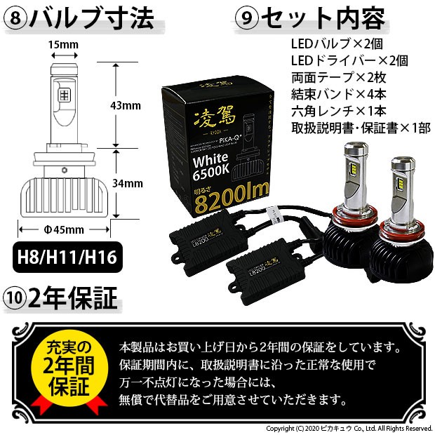 低価最新作 12-B-1 LEDフォグランプキット 6500K 8200ルーメン H8/H11/H16兼用の通販はau PAY マーケット - ピカキュウモバイル|商品ロットナンバー:330655834 即納★ ニッサン セレナ e-POWER 対応 凌駕-RYOGA-L8200 人気定番格安