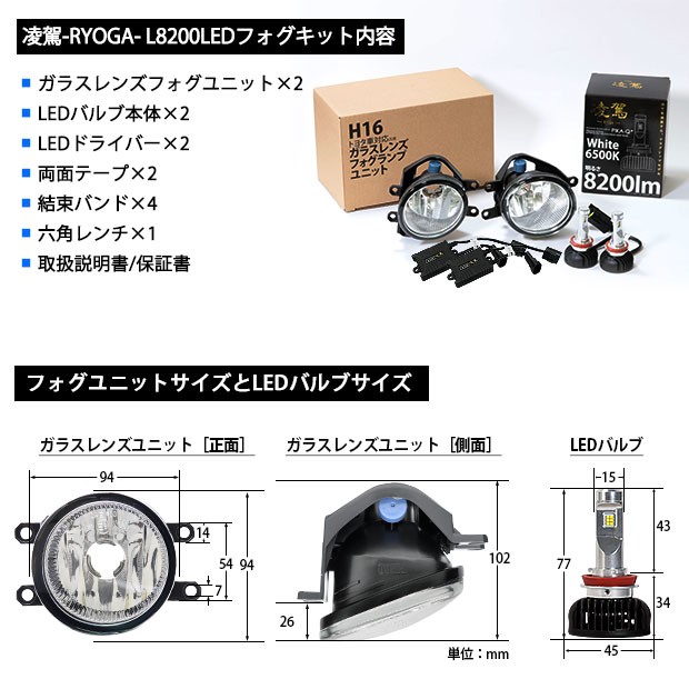 人気国産 トヨタ ランドクルーザープラド (150系 後期) ガラスレンズ 純正 LED フォグランプ ユニット付 凌駕 L8200 ホワイト 6500K H16 36-A-1の通販はau PAY マーケット - ピカキュウモバイル|商品ロットナ HOT定番