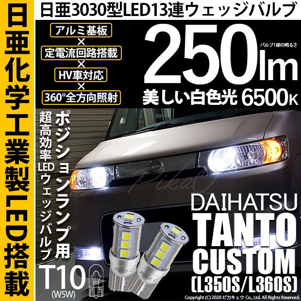 ダイハツ タントカスタム (L350S/L360S) 対応 LED T10 ポジション