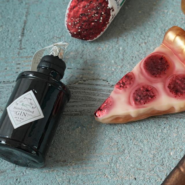 ガラス製のピンクジンボトルクリスマスオーナメント クリスマスツリー 飾り オーナメント INGE-GLAS MANUFAKTUR ジン