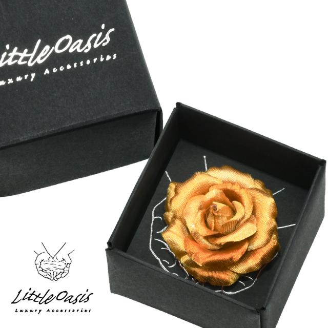 アクセサリー 薔薇 バラ 造花 光沢 ブローチ ラペルピン