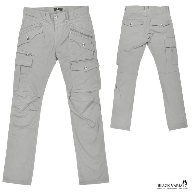 カーゴパンツ ストレッチ ポケット メンズ ファスナー ブッシュパンツ