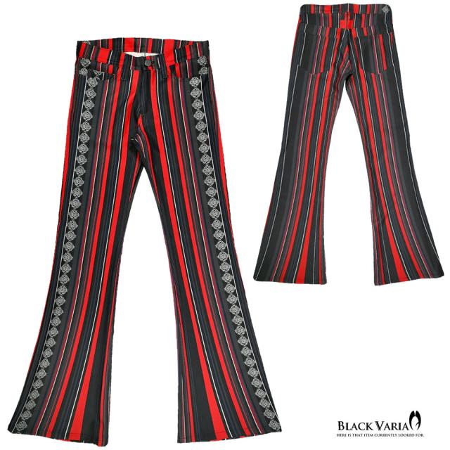 ベルボトム ストライプ ブーツカット メンズ フレア 日本製 アラベスク