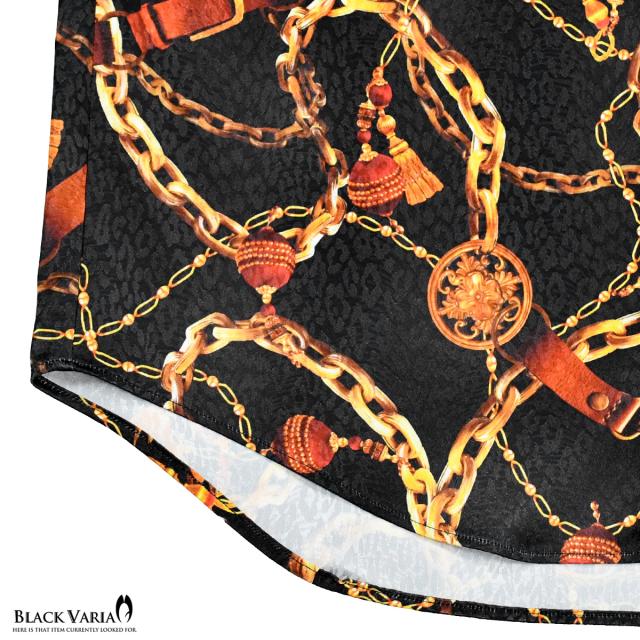 サテンシャツ ドレスシャツ ドゥエボットーニ チェーン柄 レギュラー