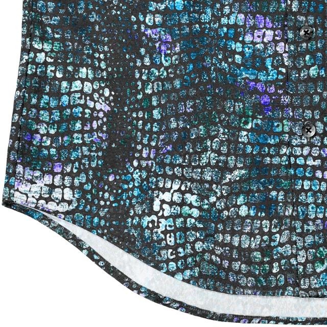 サテンシャツ ドゥエボットーニ 蛇柄 クロコ柄 グラデーション ドレス