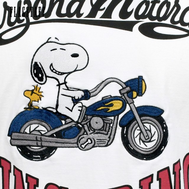 スヌーピー SNOOPY コラボ Tシャツ 長袖 クルーネック 袖ロゴ ロン