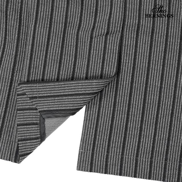 コート ストライプ柄 イタリアンカラー メンズ ミドル丈 ライト