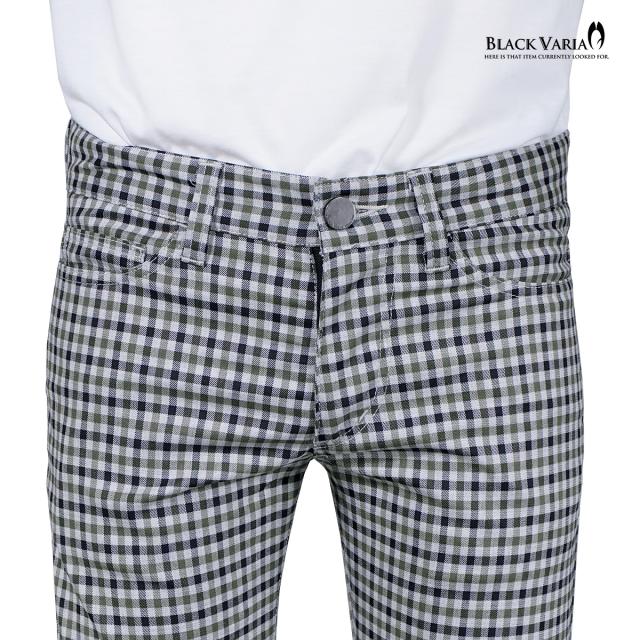 ベルボトム チェック柄 ブーツカット メンズ フレア ストレッチ