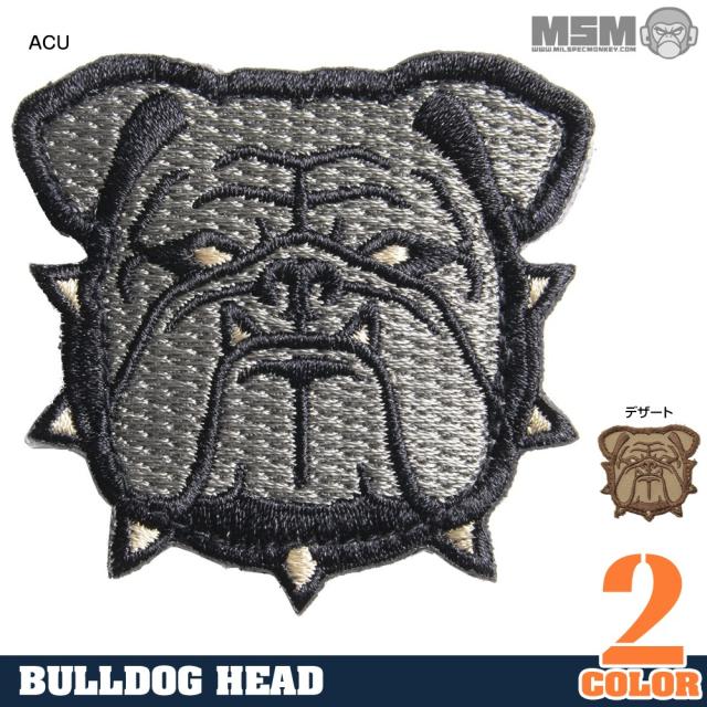 MIL-SPECMONKEYミリタリーパッチBullDogHeadベルクロ付き
