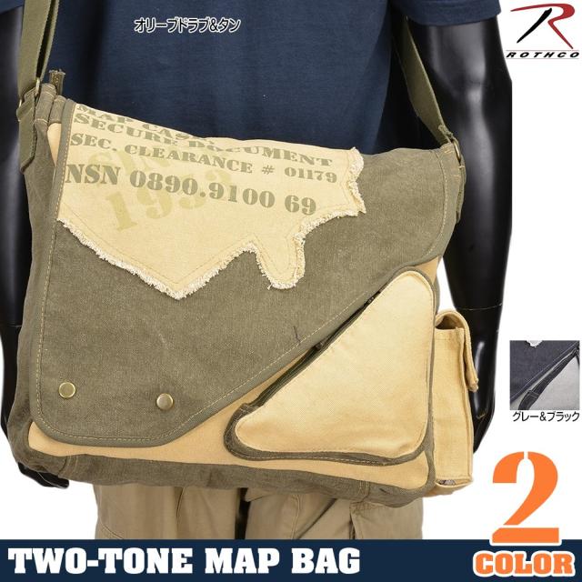 ROTHCOショルダーバッグヴィンテージキャンバスツートンカラー