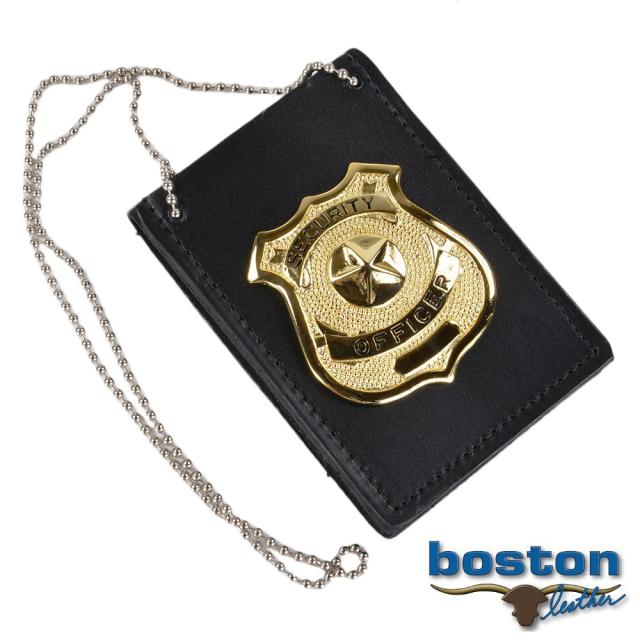 ボストンレザーID＆バッジホルダー5845NPB1ネックチェーン付