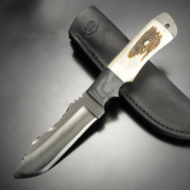 AnzaスキナーTrackerエルク&マイカルタAZTEレザーシース付属