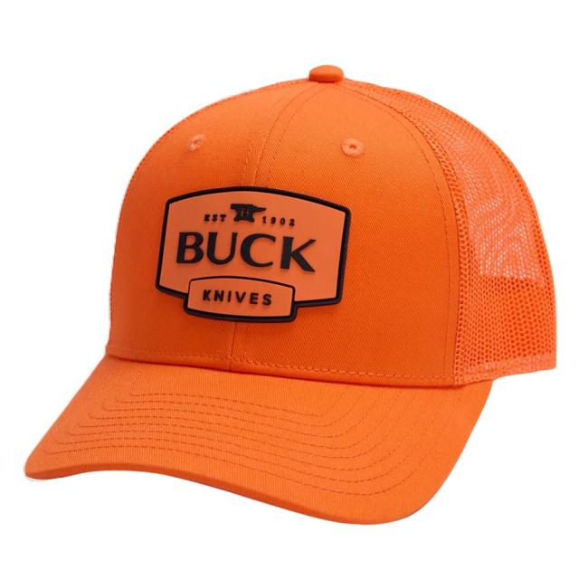BUCKメッシュキャップPVCロゴスナップバック式ブレイズオレンジ89190