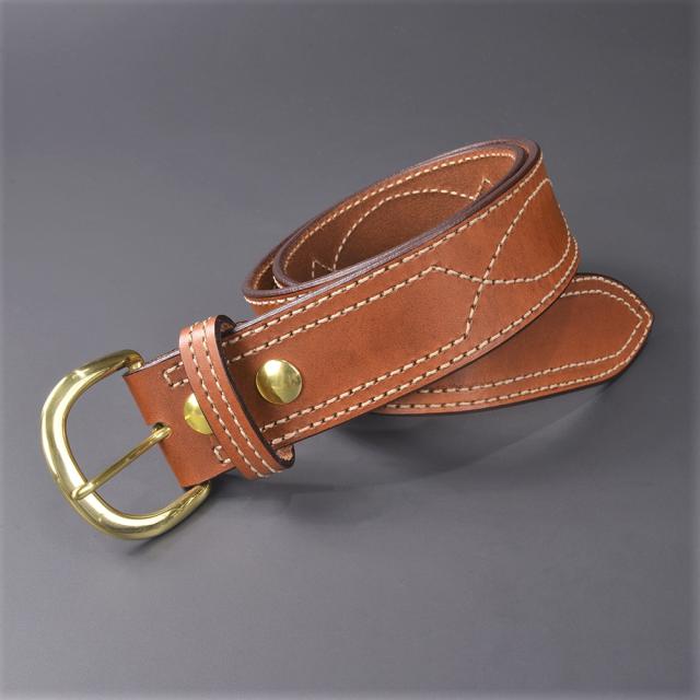 BIANCHIB9ベルト真鍮バックル本革シューターベルト