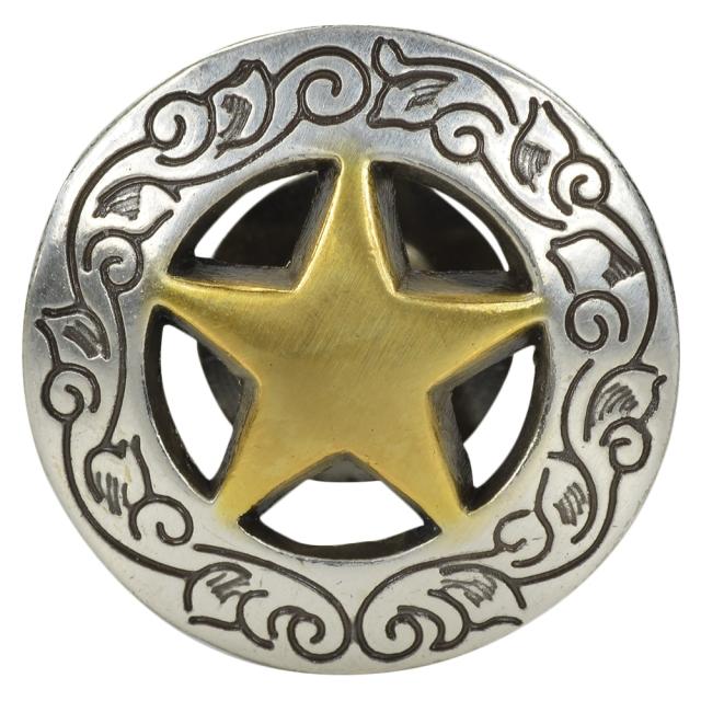 コンチョレンジャースター20mmアンティークシルバー