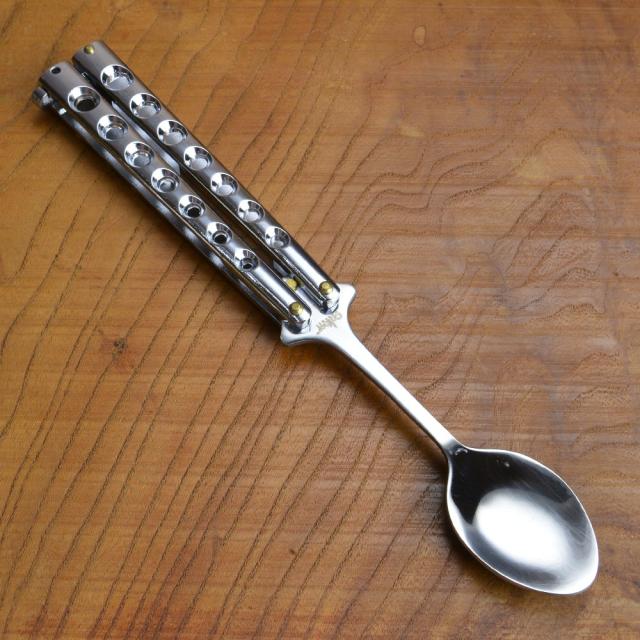 バタフライ折りたたみスプーンシルバー