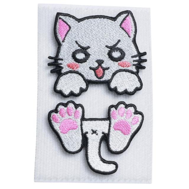 にとろんミリタリーパッチはさみねこ蓄光パッチベルクロ