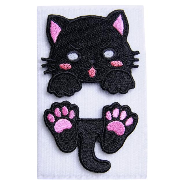 にとろんミリタリーパッチはさみねこ蓄光パッチベルクロ