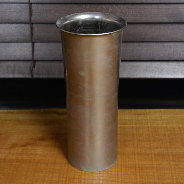 チェコ軍放出品ステンレス円筒容器へら絞り仕上げ