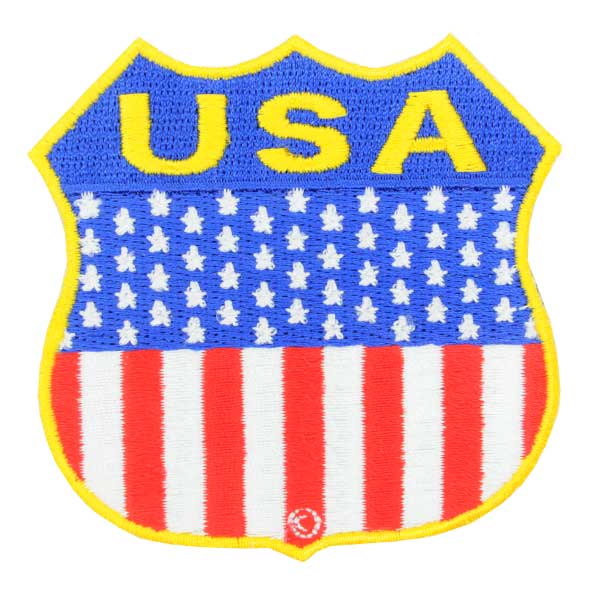 ミリタリーパッチ星条旗シールド型アイロンシート付