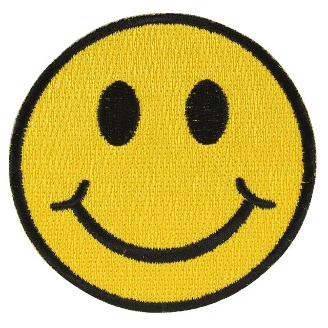 ミリタリーパッチスマイルマーク丸型アイロンシート付