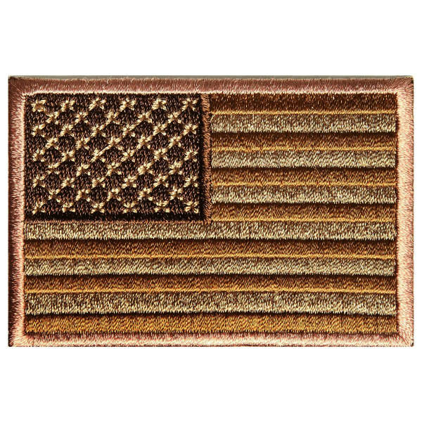 ミリタリーパッチ星条旗ブラウンアイロンシート付