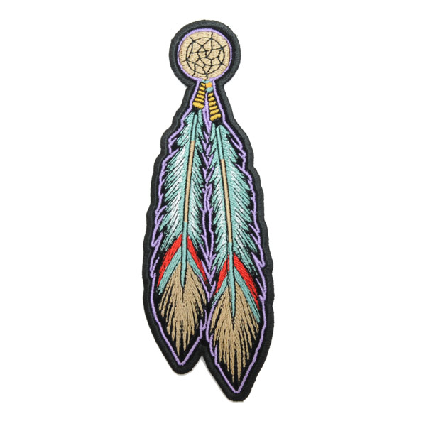 ミリタリーパッチトライバルフェザーアイロンシート付