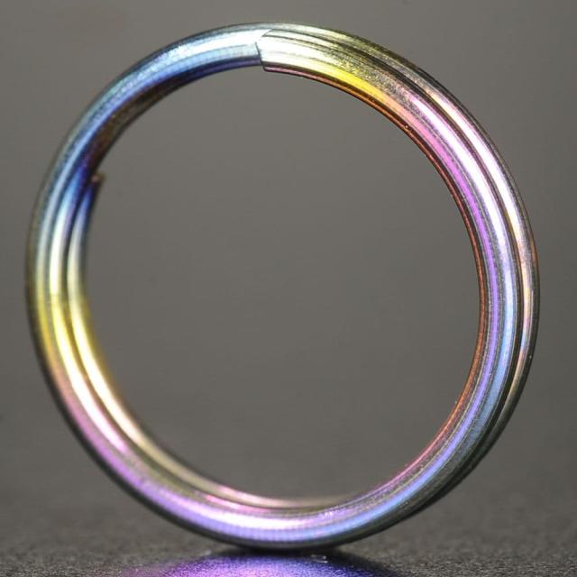 二重リング丸押チタンレインボーハンドクラフト材