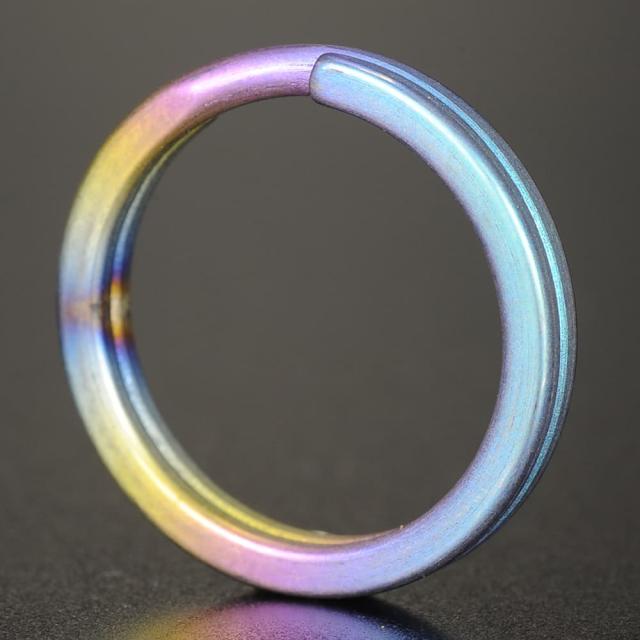 二重リング平角チタンレインボーハンドクラフト材