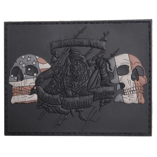 BASTINELLIKNIVESパッチ死神国旗柄ドクロPVCベルクロ