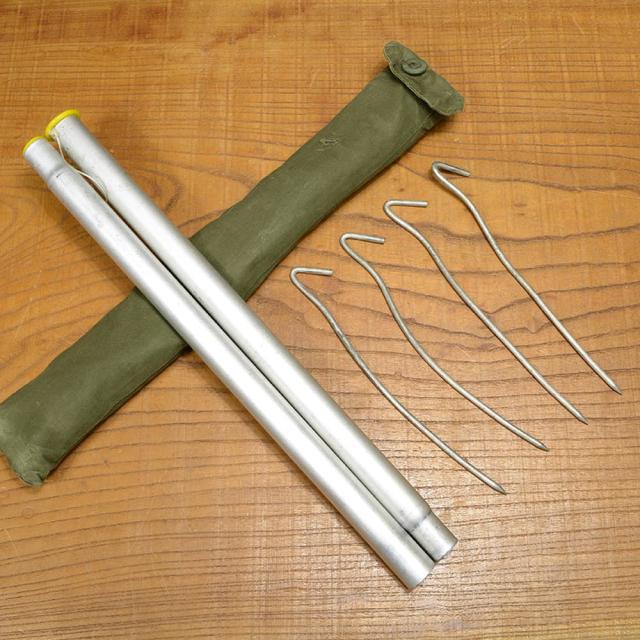 ポーランド軍放出品テント用ペグ&ポール収納袋付き軽量モデル2つ折りポール