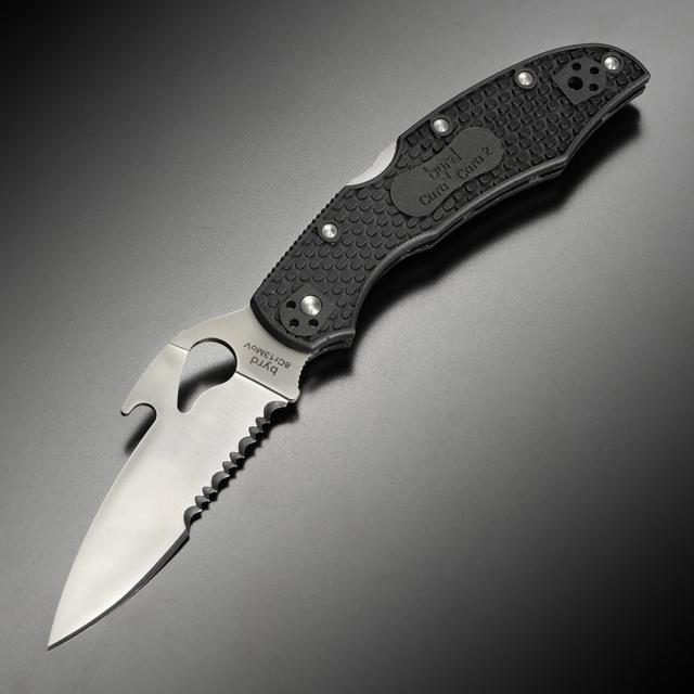 Spyderco折りたたみナイフByrdCaraCara2半波刃BY03BK2W