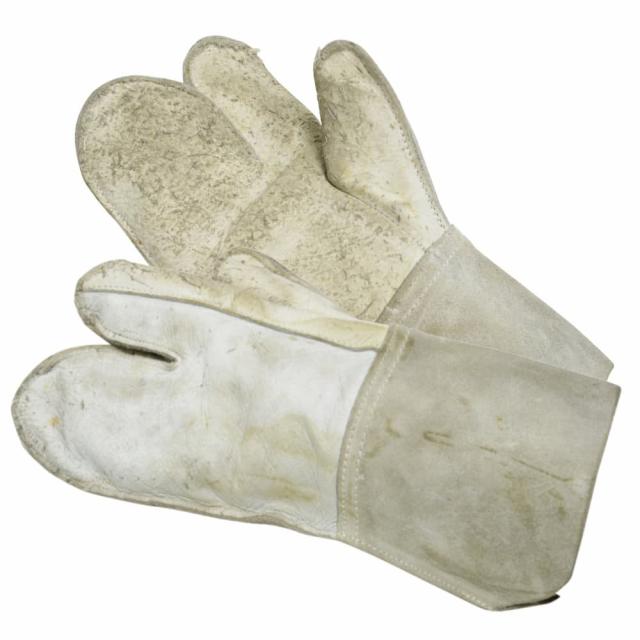 ドイツ軍放出品レザーグローブ作業用3本指ミトン牛革