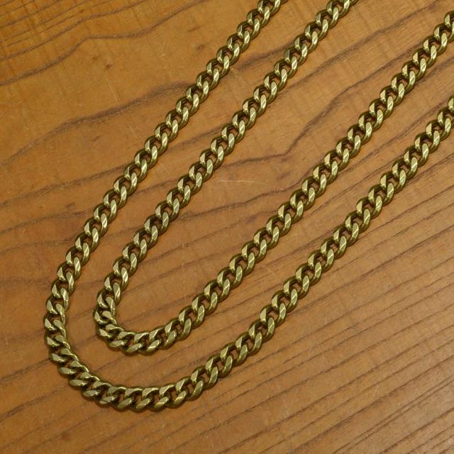 喜平チェーン真鍮製クラフトパーツ4面カット環サイズ約15×10mm
