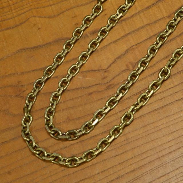 アズキチェーン真鍮製クラフトパーツ4面カット環サイズ約17×12mm