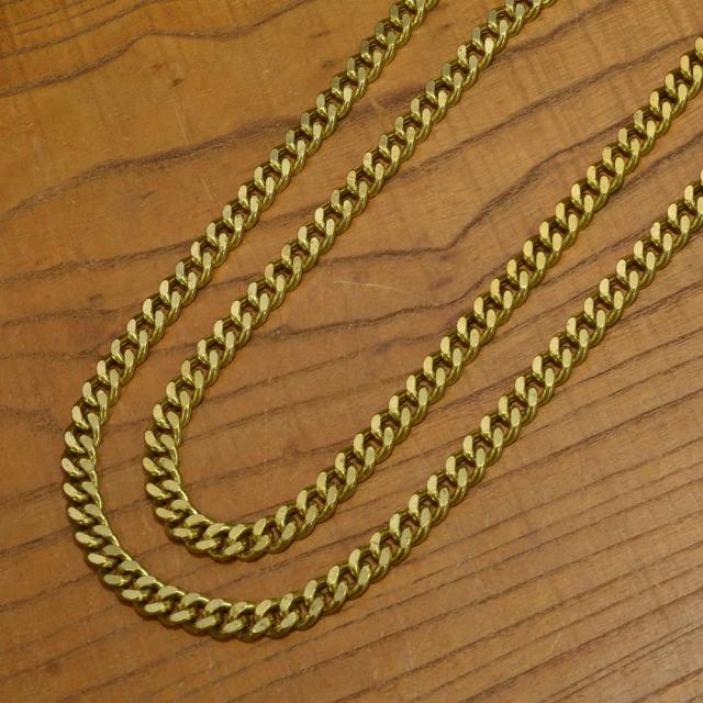 喜平チェーン真鍮製クラフトパーツ2面カット環サイズ約14×11mm