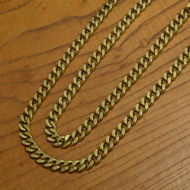 喜平チェーン真鍮製クラフトパーツ2面カット環サイズ約16×13mm