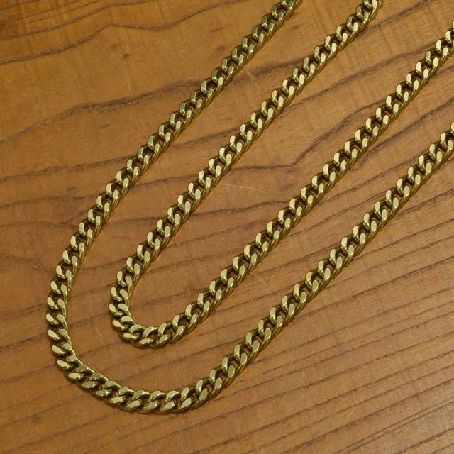 喜平チェーン真鍮製クラフトパーツ3面カット環サイズ約13×10mm