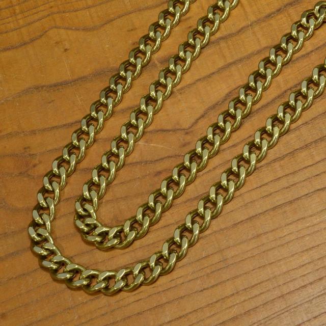 喜平チェーン真鍮製クラフトパーツ2面カット環サイズ約19×15mm